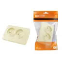 Розетка двойная встраиваемая Tdm electric Онега SQ1805-0041 цвет слоновая кость