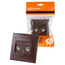 Розетка телефонная двойная встраиваемая Tdm electric Лама SQ1815-0418 RJ11 цвет венге