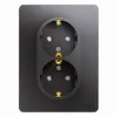 Розетка двойная встраиваемая Systeme electric Glossa GSL001326 с заземлением и шторками цвет графит 2 шт.