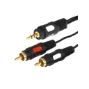 Шнур стерео Rexant Gold 3.5мм - 2 RCA 1.5м