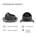 Проходной элемент Polivent для скатной кровли из металлочерепицы Каскад цвет серый