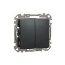 Выключатель встраиваемый Schneider electric Sedna SDD114105 2 клавиши цвет антрацит
