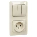Розетка с выключателем встраиваемая Schneider electric Glossa GSL000276 цвет бежевый