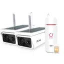 Комплект видеонаблюдения 4G Ps-Link GBR302-4G 2 камеры с солнечной панелью 3 Мп