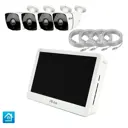 Комплект видеонаблюдения PS-link KIT-C204IP-POE-LCD монитор 10" 4 уличные камеры 2 Мп