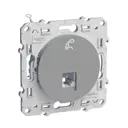 Розетка телефонная встраиваемая Schneider electric Odace S53R497 RJ12 цвет алюминий