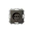Розетка встраиваемая Liregus Epsilon IKL16-208-01 E/J цвет антрацит