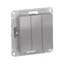 Выключатель встраиваемый Systeme electric AtlasDesign 246978 3 клавиши цвет алюминий