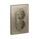 Розетка двойная встраиваемая Systeme electric AtlasDesign 247067 с заземлением цвет шампань