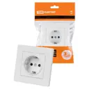 Розетка встраиваемая Tdm electric Сенеж SQ1816-0033 с заземлением со шторками цвет белый