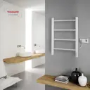 Полотенцесушитель электрический Vimarr Kaskad Mega LNK-LMVMRKeT46W 400x600 мм 308 Вт с терморегулятором лесенка цвет белый