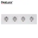 Розетка четверная встраиваемая Dealuxx R30421 с заземлением цвет белый