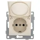 Розетка встраиваемая Gusi electric Bravo С10Р91-003 с кожухом IP44 К502 с заземлением шторками и крышкой цвет бежевый