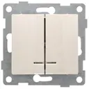 Выключатель встраиваемый Gusi electric Bravo С10В28-003 2 клавиши с подсветкой цвет бежевый