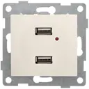 Розетка USB двойная встраиваемая Gusi electric Bravo С10USB2-003 цвет бежевый