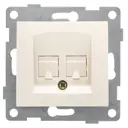 Розетка телефонная встраиваемая Gusi electric Bravo С10Т2-003 RJ12 цвет бежевый
