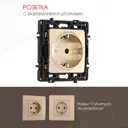 Розетка встраиваемая Arte milano 385792 с заземлением и шторками цвет шампань