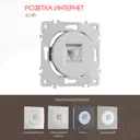 Розетка компьютерная встраиваемая Arte milano 385124 цвет серебро