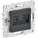Розетка компьютерная встраиваемая Iek Skandy SK-K20-2-K48 RJ45 Cat 6 цвет титан
