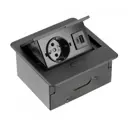 Розетка врезная GTV 26485 с заземлением 2USB 1.5 м цвет черный
