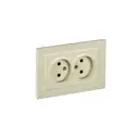 Розетка двойная встраиваемая Iek Brite BR-R20-10-K10-F цвет бежевый
