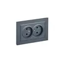 Розетка двойная встраиваемая Iek Brite BR-R20-10-K35-F цвет маренго