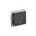 Выключатель проходной встраиваемый Iek Brite BR-V12-1-10-K02 1 клавиша с подсветкой цвет черный