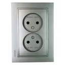 Розетка двойная встраиваемая Mono electric Despina 102-242405-121 цвет антрацит