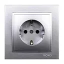 Розетка встраиваемая Mono electric Despina 102-212121-117 с заземлением цвет серебро