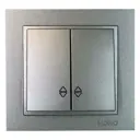 Выключатель проходной встраиваемый Mono electric Despina 102-242423-111 2 клавиши цвет антрацит