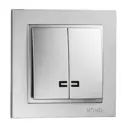 Выключатель встраиваемый Mono electric Despina 102-212125-103 2 клавиши с подсветкой цвет серебро