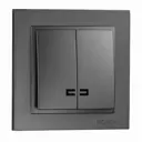 Выключатель встраиваемый Mono electric Despina 102-202025-103 2 клавиши с подсветкой цвет графит