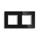 Рамка для розеток и выключателей Tawoia 2 поста стекло цвет черный