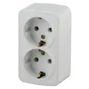 Розетка Intro 3-204-01 2x2P+E Schuko, 16А-250В, IP20, ОУ, Polo, белый (12/240/2880)