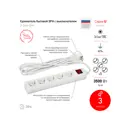 Удлинитель бытовой Эра Б0028382 5 розеток с заземлением 3x1 мм 3 м 3500 Вт цвет белый