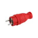 Вилка ЭРА каучуковая з/з прямая 16A IP44 красная (30/300/1800)
