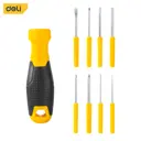Отвёртка с набором бит Deli Tools DL636009, 8 шт.