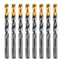 Сверло спиральное по металлу HSS Denzel Golden Tip 717222 10x156 мм, 8 шт