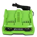 Зарядное устройство для аккумуляторов двойное Greenworks G24X2UC2 НСК, 24 В Li-Ion