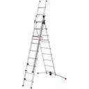 Стремянка алюминиевая Hailo 9309-507, 18 ступеней, максимальная нагрузка 150 кг