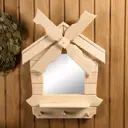 Полка Мельница с зеркалом 3 крючка 30×30см