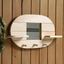 Зеркало Овал 3 крючка сосна натуральный 45×30×10 см