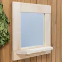Зеркало квадратное большое с полкой и 3 крючками 53×53×16 см