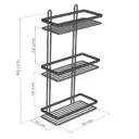Полка для ванной TEKNO-TEL ES065B прямая 25x46см цвет черный