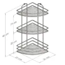 Полка для ванной TEKNO-TEL BK023 угловая 20x46см цвет хром