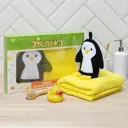 Набор для купания «Пингвинчик» полотенце 70x130 см с мочалкой