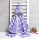Полотенце с капюшоном Крошка Я «Звездочки» 70x140 см цвет сиреневый