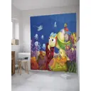 Шторка для ванной комнаты JoyArty sc_35227 200x180см цвет красный