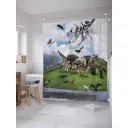 Шторка для ванной комнаты JoyArty sc_21746 200x180см цвет зеленый