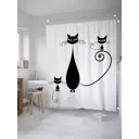 Шторка для ванной комнаты JoyArty Котята с мамой sc_9655 200x180см цвет черный
